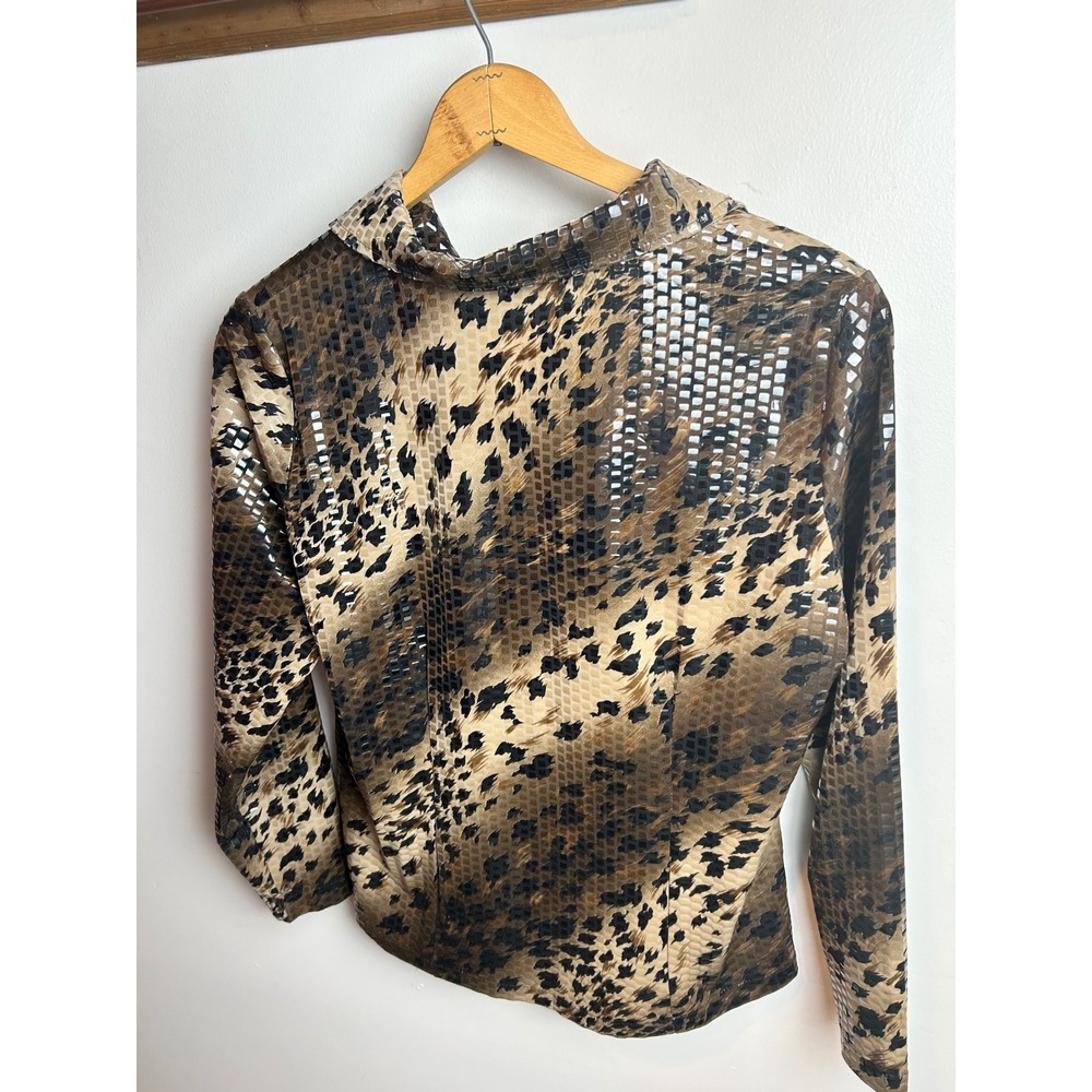 Exclusively Misook Medium Jacket Brown Animal Pri… - image 5